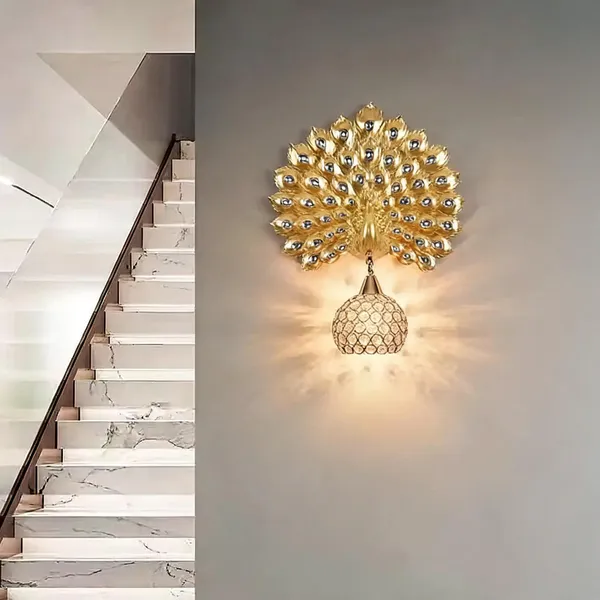 Peacock_Wall_Sconce_With_Crystal_Globe_Shade