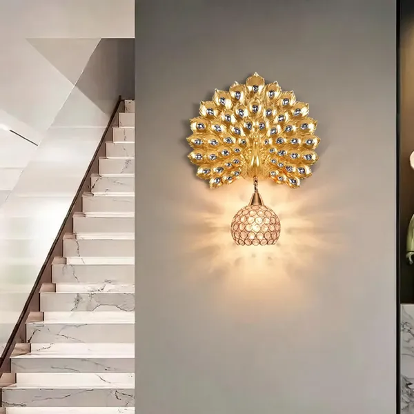 Peacock_Wall_Sconce_With_Crystal_Globe_Shade