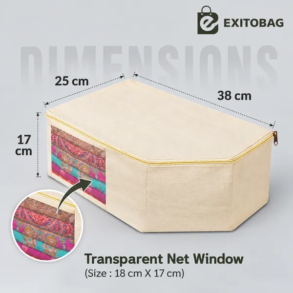EXITOBAG_Canvas_Cotton_Blouse_Cover_|_Pack_of_3_|_38_x_25_x_17_cm