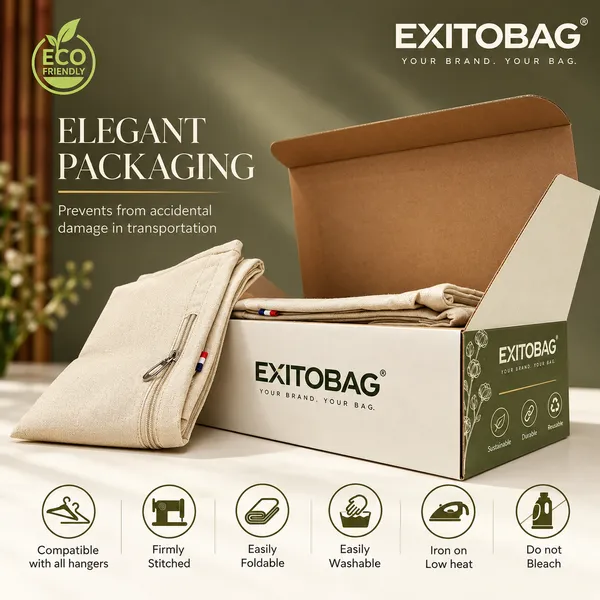 EXITOBAG_Hanging_Cotton_Saree_Covers/Bags_of_30_x_18_(Inches)_For_Clothes_Storage,_Wardrobe_Organizer_(Hangers_Are_NOT_Included)_(Single_Pocket_-_Pack_of_6)