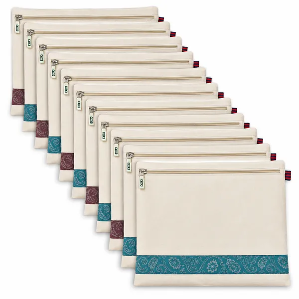 Pack_Of_12_Cotton_Zip_Closure_Mesh_Window_Saree_Storage_Bag_