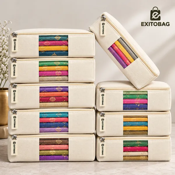 Pack_Of_9_Cotton_Zip_Closure_Clothes_Storage_Box_Wardrobe_Organizer_