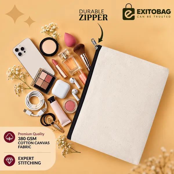 Pack_of_6_canvas_pouch_zipper_closure_|_Multipurpose_Storage_solution.