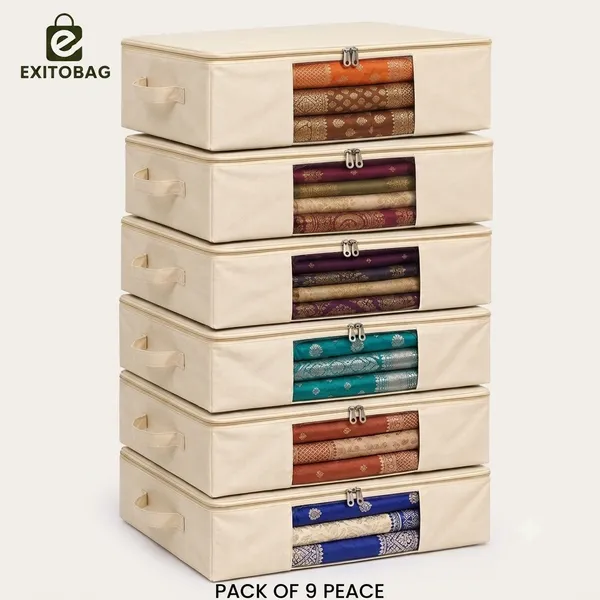 Pack_Of_9_Cotton_Canvas_Zip_Closure_Saree_Lehenga_Storage_Bag_