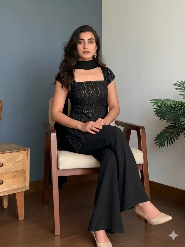 Black_Georgette_3_Piece_Set_For_Women