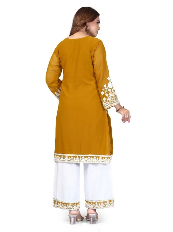 Yellow_Georgette_Kurta_Pant_Set_For_Women