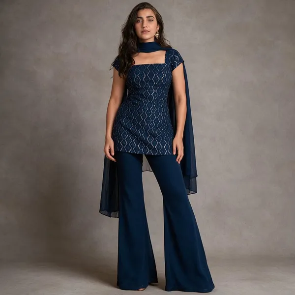 Blue_Georgette_3_Piece_Set_For_Women