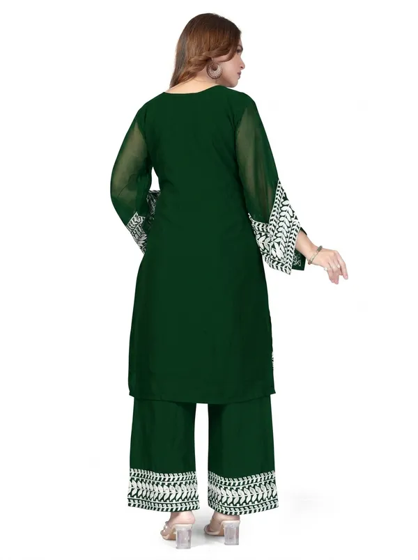Blue_Georgette_3_Piece_Set_And_Green_Georgette_Kurta_Pant_Set_For_Women_Pack_Of_2
