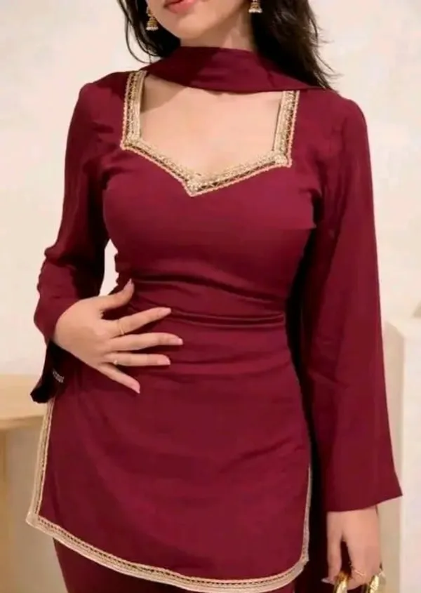 Red_Georgette_3_Piece_Set_For_Women