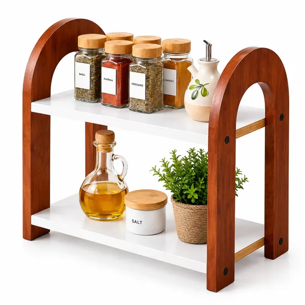2-Tier_Wooden_Countertop_Spice_Rack_Organizer_|_Arch-Design_Storage_Shelf_With_White_Shelves_For_Kitchen_Spices,_Oil_Bottles,_Condiments_&_Home_Decor_Pack_Of_2