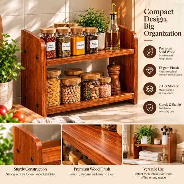 2-Tier_Wooden_Countertop_Spice_Rack_&_Storage_Organizer_Shelf_|_Multipurpose_Wood_Stand_With_Open_Shelves_For_Kitchen_Spices,_Jars,_Condiments_&_Pantry