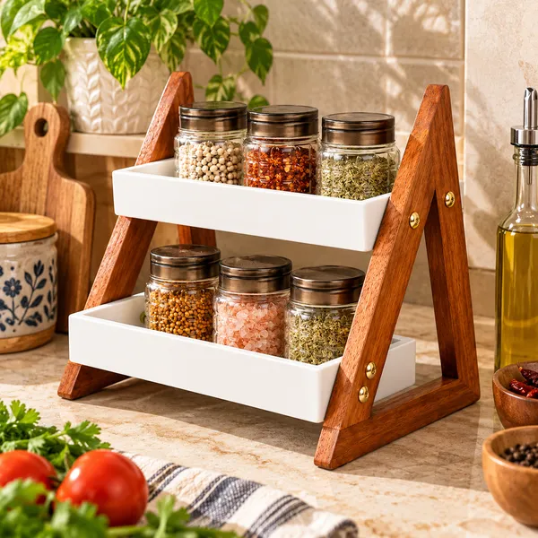 2-Tier_Wooden_Spice_Rack_Organizer_With_Glass_Jars_Set_|_A-Frame_Countertop_Storage_Shelf_For_Spices,_Condiments,_Herbs_&_Kitchen_Organization