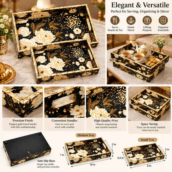 Premium_Black_&_Gold_Floral_Serving_Tray_|_Decorative_Wooden_Serving_Tray_With_Cutout_Handles_For_Home_Decor,_Living_Room,_Dining,_And_Coffee_Table_(Set_Of_2)