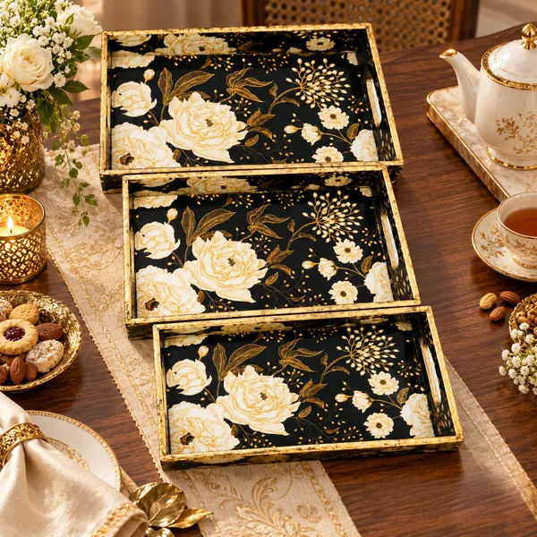 Decorative_Serving_Trays_Set_Of_3_|_Black_And_Gold_Floral_Pattern_Wooden_Nesting_Trays_With_Cutout_Handles_For_Coffee_Table,_Home_Decor,_Dining,_And_Gifting