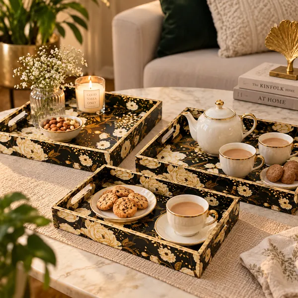 Decorative_Serving_Trays_Set_Of_3_|_Black_And_Gold_Floral_Pattern_Wooden_Nesting_Trays_With_Cutout_Handles_For_Coffee_Table,_Home_Decor,_Dining,_And_Gifting