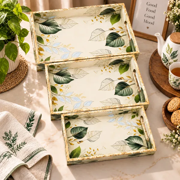 Decorative_Serving_Trays_Set_Of_3_|_Cream_And_Green_Botanical_Leaf_Pattern_Nesting_Trays_With_Side_Handles_For_Coffee_Table,_Dining,_Kitchen,_And_Home_Decor