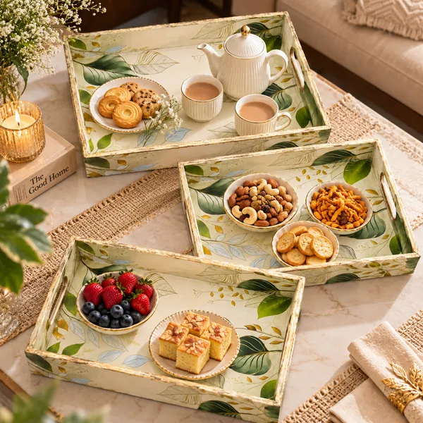 Decorative_Serving_Trays_Set_Of_3_|_Cream_And_Green_Botanical_Leaf_Pattern_Nesting_Trays_With_Side_Handles_For_Coffee_Table,_Dining,_Kitchen,_And_Home_Decor