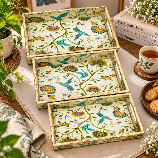 Decorative_Serving_Trays_Set_Of_3_|_Cream_And_Green_Hummingbird_&_Floral_Botanical_Nesting_Trays_With_Side_Handles_For_Coffee_Table,_Dining,_Kitchen,_And_High_Tea_Setup