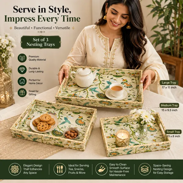 Decorative_Serving_Trays_Set_Of_3_|_Cream_And_Green_Hummingbird_&_Floral_Botanical_Nesting_Trays_With_Side_Handles_For_Coffee_Table,_Dining,_Kitchen,_And_High_Tea_Setup