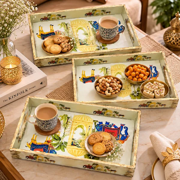 Decorative_Serving_Trays_Set_Of_3_|_Cream_And_Multi-Color_Royal_Indian_Heritage_Palace,_Elephant,_And_Camel_Pattern_Nesting_Trays_With_Side_Handles_For_Coffee_Table,_Dining,_And_Home_Decor