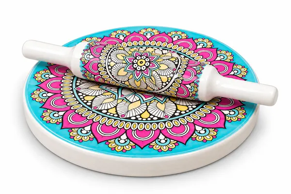 Designer_Mandala_Art_Chakla_Belan_Set_|_Vibrant_Ethnic_Roti_Maker_Board_&_Rolling_Pin_With_Turquoise_&_Pink_Print_(Patla_&_Belan_Set)_Pack_Of_2