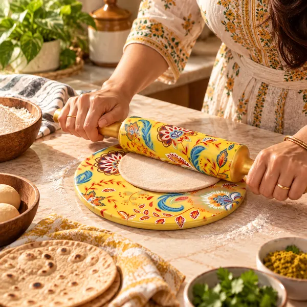 Designer_Printed_Yellow_Chakla_Belan_Set_|_Traditional_Roti_Maker_Board_&_Rolling_Pin_With_Floral_Art_(Patla_&_Belan_Set_For_Kitchen_&_Gifting)_Pack_Of_2