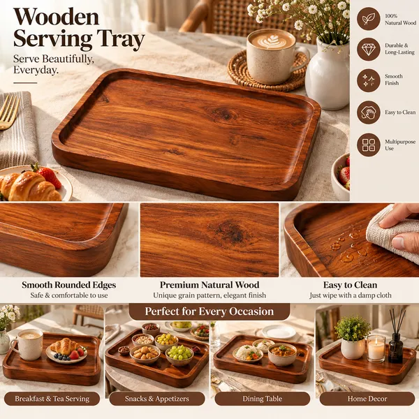 Handcrafted_Rectangular_Wooden_Serving_Tray_|_Premium_Solid_Wood_Platter_With_Raised_Edges_For_Breakfast_In_Bed,_Tea,_Coffee_&_Home_Decor
