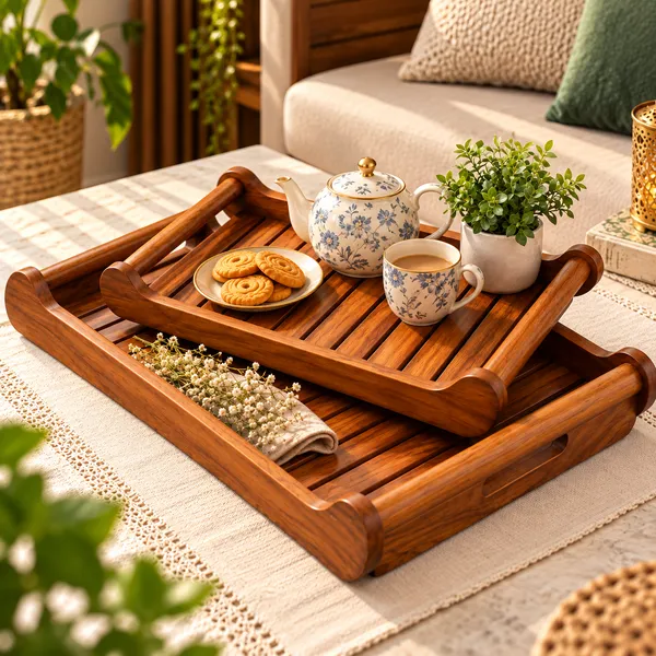 Handcrafted_Wooden_Serving_Tray_Set_Of_2_|_Slatted_Design_Wood_Platters_With_Built-In_Handles_For_Coffee_Table,_Dining,_Kitchen_&_Serving_Tea,_Snacks