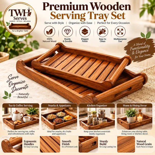 Handcrafted_Wooden_Serving_Tray_Set_Of_2_|_Slatted_Design_Wood_Platters_With_Built-In_Handles_For_Coffee_Table,_Dining,_Kitchen_&_Serving_Tea,_Snacks