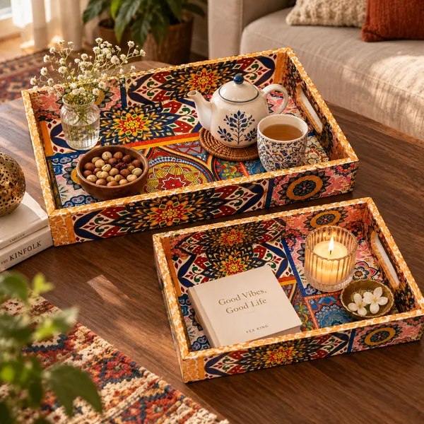 Premium_Bohemian_Mandala_Patchwork_Print_Serving_Tray_|_Decorative_Wooden_Serving_Tray_With_Cutout_Handles_For_Home_Decor,_Living_Room,_Dining,_And_Coffee_Table_(Set_Of_2)