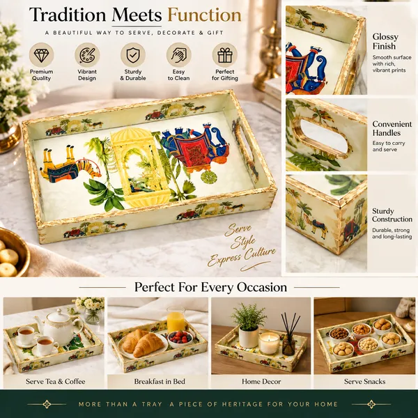 Premium_Indian_Heritage_Royal_Elephant_&_Palace_Print_Serving_Tray_|_Decorative_Wooden_Serving_Tray_With_Cutout_Handles_For_Home_Decor,_Living_Room,_Dining,_And_Coffee_Table_(Large,_Rectangular)