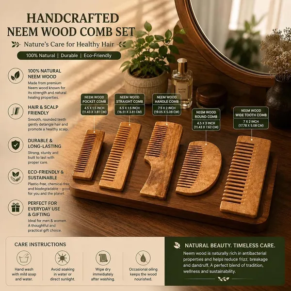 Handcrafted_Neem_Wood_Comb_Set_For_Men_&_Women