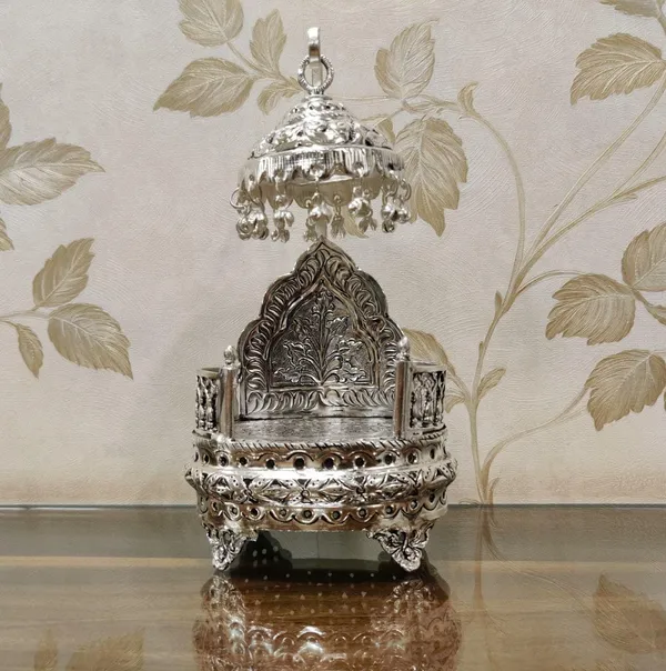 German_Silver_Engraved_Singhasan_For_Hindu_Deity