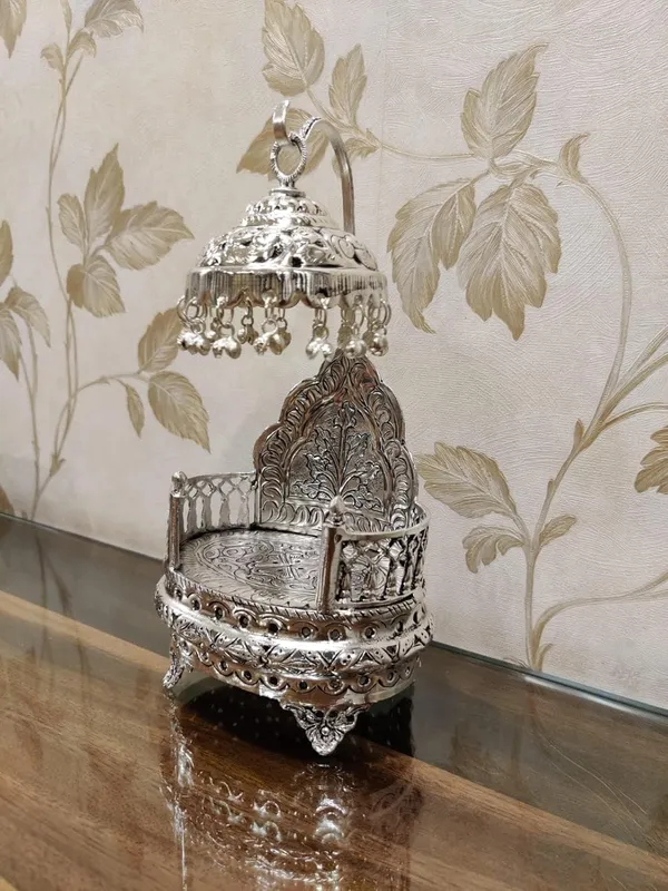 German_Silver_Engraved_Singhasan_For_Hindu_Deity