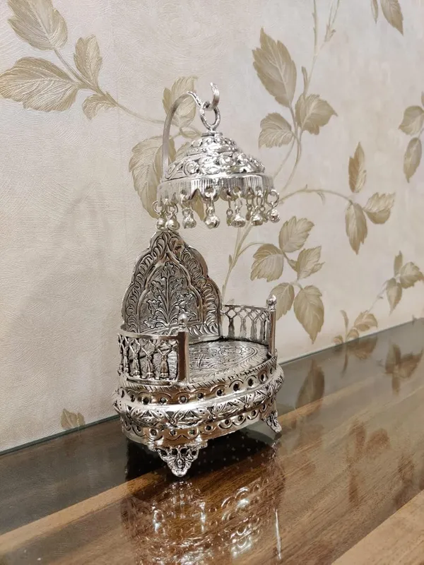 German_Silver_Engraved_Singhasan_For_Hindu_Deity