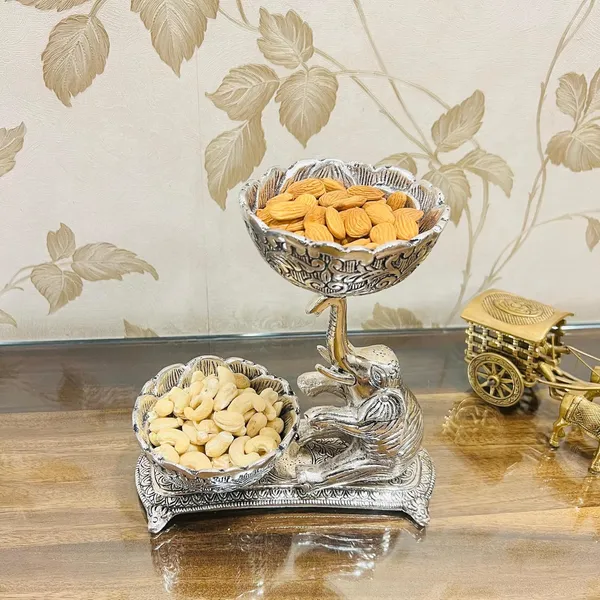German_Silver_Elephant_Double_Bowl_Platter