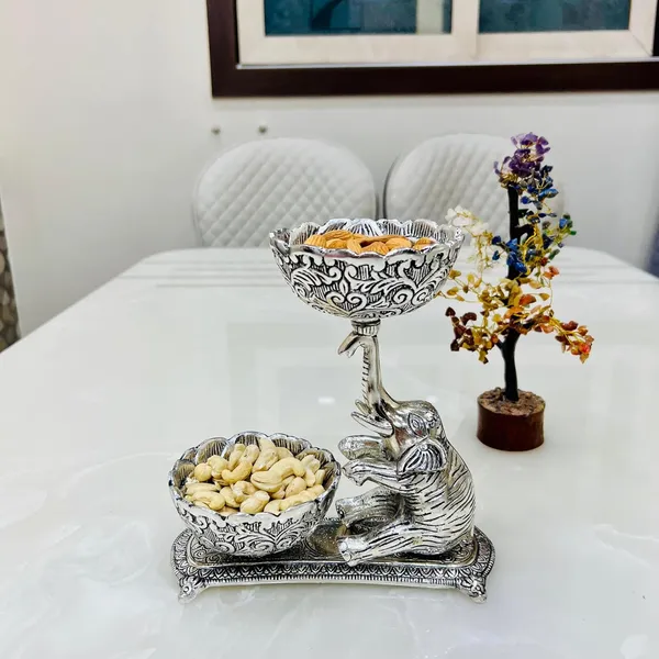 German_Silver_Elephant_Double_Bowl_Platter