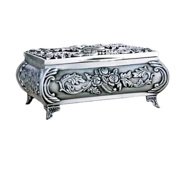 German_Silver_Rose_Carved_Handcrafted_Jewellery_Box
