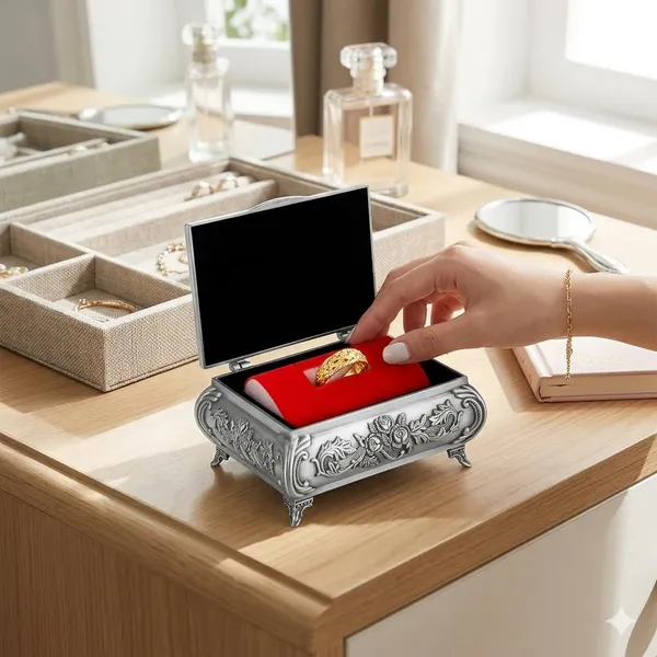 German_Silver_Rose_Carved_Handcrafted_Jewellery_Box
