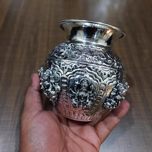 German_Silver_Ashtalakshmi_Kalash_Ritual_Vessel
