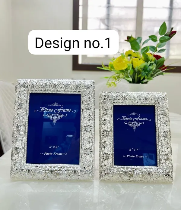 German_Silver_Reflective_Sheet_Photo_Frame_Set_Of_2