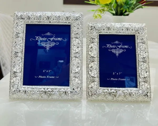 German_Silver_Reflective_Sheet_Photo_Frame_Set_Of_2