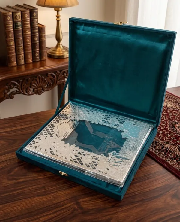 German_Silver_Pichwai_Cow_Motif_Photo_Frame