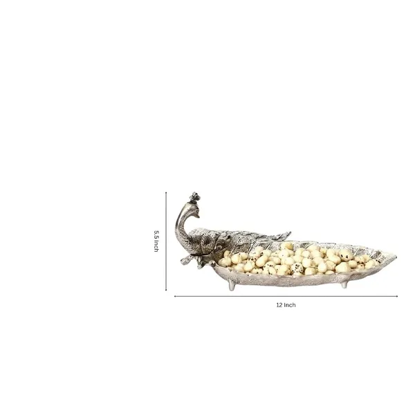 German_Silver_Antique_Peacock_Leaf_Serving_Platter