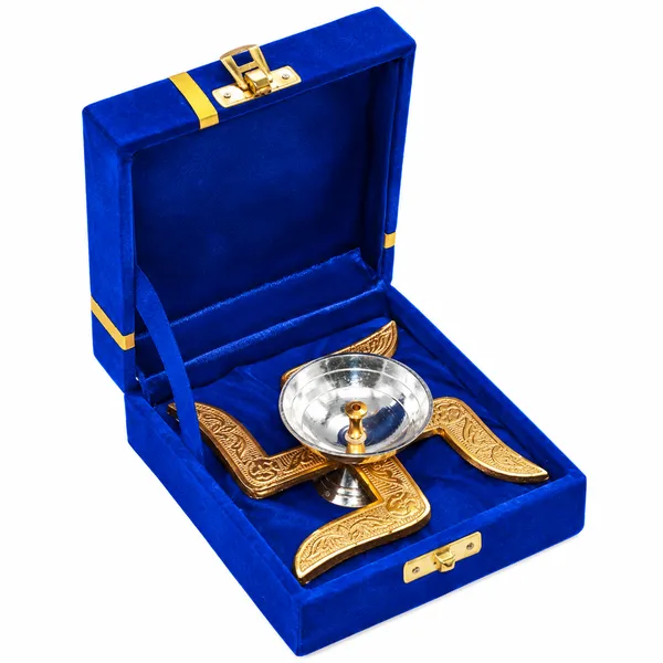 Diwali_Corporate_Gift_Swastik_Diya_with_Velvet_Gift_Box