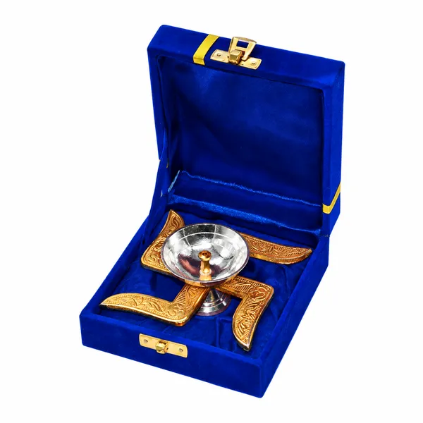 Diwali_Corporate_Gift_Swastik_Diya_with_Velvet_Gift_Box