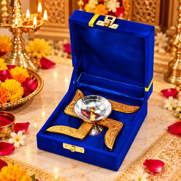Diwali_Corporate_Gift_Swastik_Diya_with_Velvet_Gift_Box_Pack_of_10
