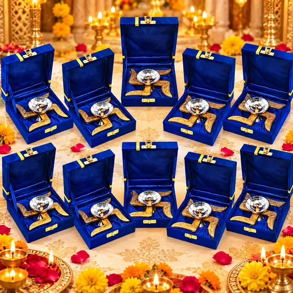 Diwali_Corporate_Gift_Swastik_Diya_with_Velvet_Gift_Box_Pack_of_10