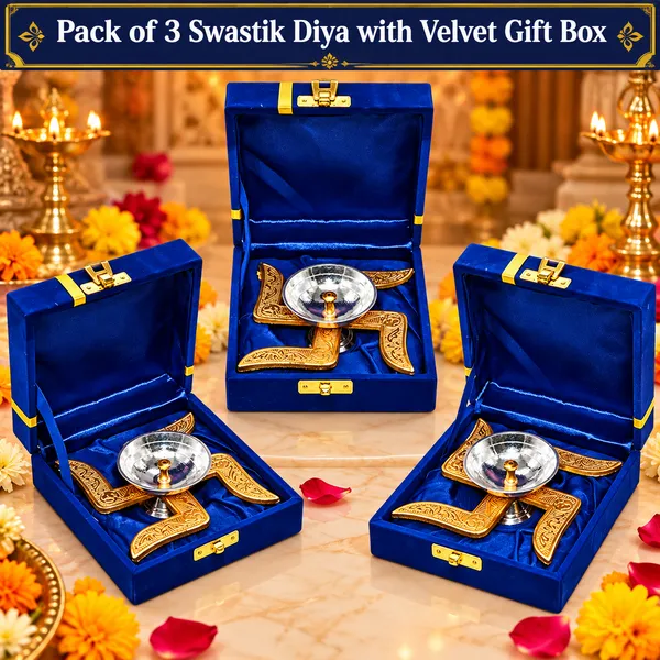 Diwali_Corporate_Gift_Swastik_Diya_with_Velvet_Gift_Box_Pack_of_3