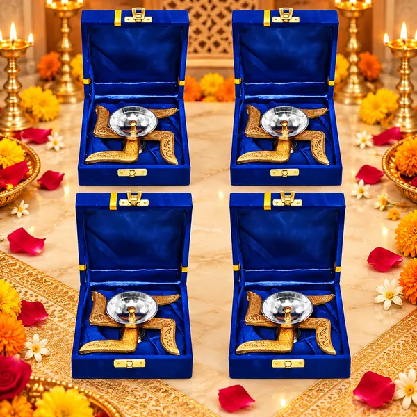 Diwali_Corporate_Gift_Swastik_Diya_with_Velvet_Gift_Box_Pack_of_4